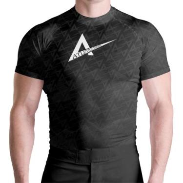 Imagem de Rash Guard AE Basic Black Manga Curta - Atlética, G, Preto