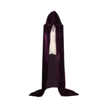 Imagem de Capa de Veludo com Capuz - Fantasia de Grim Reaper para Halloween, 80 