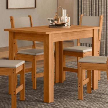 Imagem de Mesa De Jantar Para Cozinha Compacta 108x68cm Até 4 Lugares Com Tampo 
