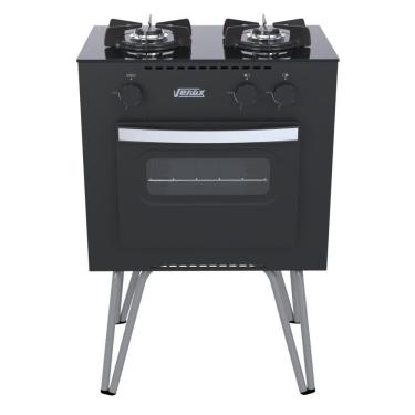 Imagem de Fogão 2 Bocas Mini Cook Preto Fosco Gás Glp Venax