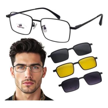 Imagem de Armação De Óculos Para Grau Masculino Metal Pequeno Clip On - Prime, P