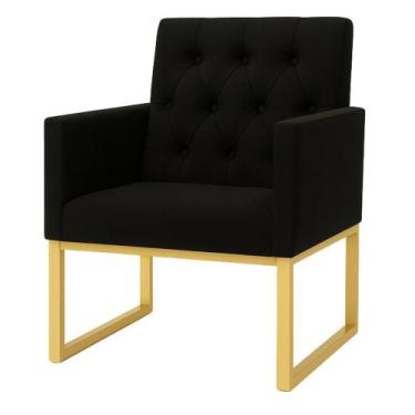 Imagem de Poltrona para Sala Quarto e Salão de Beleza Thais com Base de Ferro Do