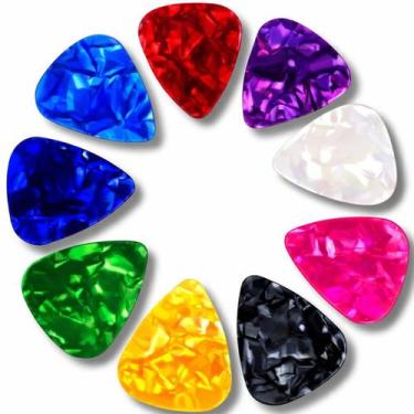 Imagem de Kit 10 Palhetas Premium Celuloide para Guitarra Baixo Cavaco Ukulele -