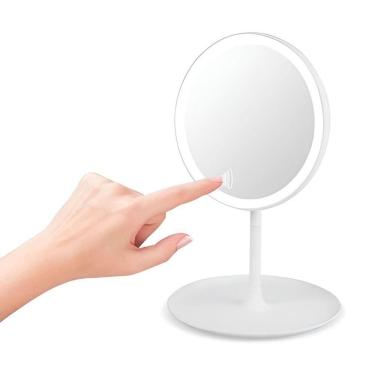Imagem de Espelho De Maquiagem Led Com Luz Ajustável Touch Usb | Iluminação Perfeita Para Um Visu...