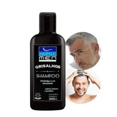 Imagem de Shampoo Masculino Cabelos Brancos e Grisalhos Nautraliza cor Amarelada