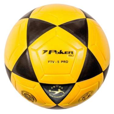Imagem de Bola de Futevolei Vulcanizada Rio PU Poker, Amarelo, Preto