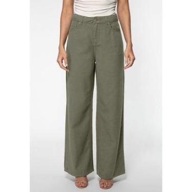 Imagem de Calça Guess Wide Leg Lyocel Verde Musgo-Feminino