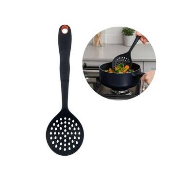 Imagem de Escumadeira Nylon Utensílio Fritura 36cm Multiuso Cozinha