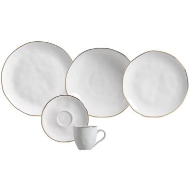 Imagem de Aparelho de Jantar 30 Peças Orgânico New White Gold Porto Brasil