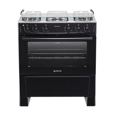 Imagem de Fogão 5 Bocas Atlas Mônaco Plus Com Mesa Inox E Acendimento Automático