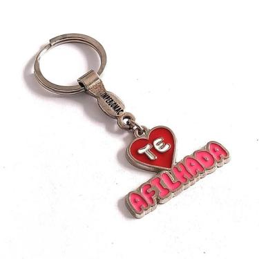 Imagem de Chaveiro Metal Lembrancinha Presente Te Amo Afilhada - Lojão Impérioma