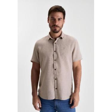 Imagem de Camisa docthos slim manga curta lisa, 009 marrom claro, GG