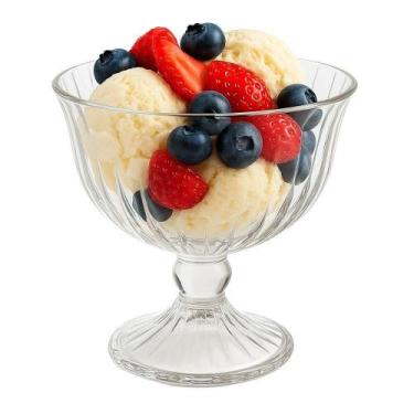 Imagem de Taça De Sobremesa Vidro Transparente Melina Mini Bowl Com Pé 200ml Haü