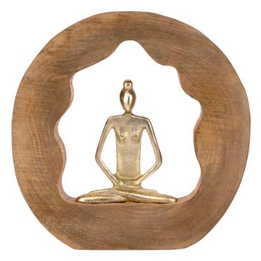 Imagem de Escultura Decorativa Yoga em Madeira 26cm 21892 Mart