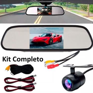 Imagem de Kit Completo Retrovisor Lcd + Câmera De Ré Com Infravermelho - BELLATO