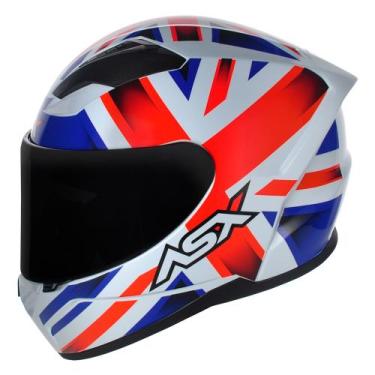 Imagem de Capacete Asx City Kingdom Brilho Branco/Vermelho/Azul, 58