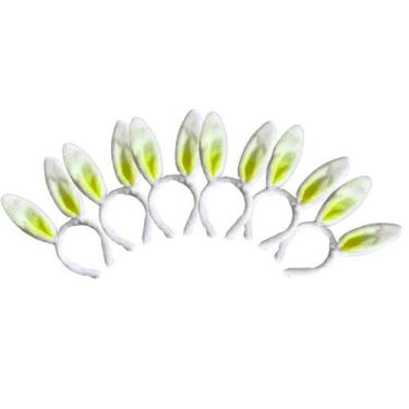 Imagem de Kit 6 Tiaras Orelha De Coelho Pelúcia Articulada Fantasia - NoBrand, A