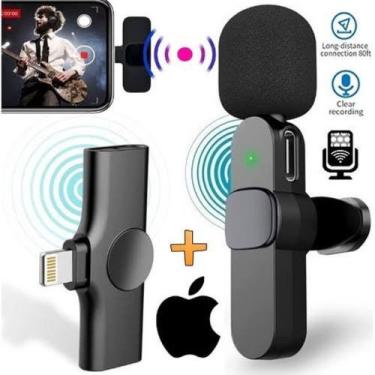 Imagem de Microfone de Lapela sem Fio Wireless Conexão Lightning IOS - K9-IP - I