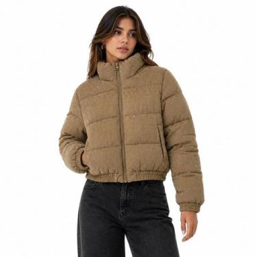 Imagem de Jaqueta Curta Bomber Veludo Cotelê Feminina Facinelli 620325 Cacau, Ca