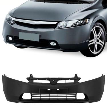 Imagem de Para-choque Civic 2006 a 2008 dianteiro preto com ressalto de placa co