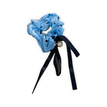 Imagem de Laçarote Elástico de Poá com Pérola para Cabelo - Pistache Acessórios,