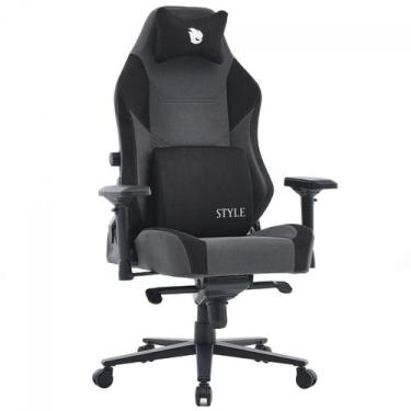 Imagem de Cadeira Gamer Terabyte New Style, Reclinável, 4D, Tecido, Cinza e Pret