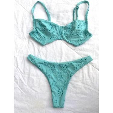 Imagem de Biquíni Grécia - SMELL SWIMWEAR, Azul, Asa Delta + meia taça aro sem b