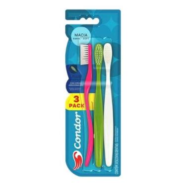 Imagem de Escova Dental Condor Plus Macia Pack 3 unid.