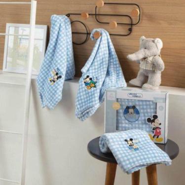 Imagem de Manta Baby Bordada Infantil Disney Jolitex, Mickey Mouse