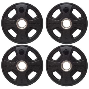 Imagem de Kit 4 Anilhas Elite Emborrachada 4 Grips 5kg