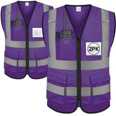Imagem de Colete de segurança reflexivo TICONN High Visibility Class II Roxo