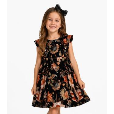 Imagem de Vestido Infantil Feminino Estampado Trick Nick Preto, 10, Preto