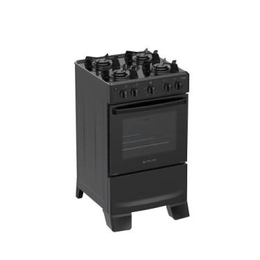 Imagem de Fogão 4 Bocas Atlas Mônaco Lustro com Mesa de Aço Bivolt, Preto, Bivol