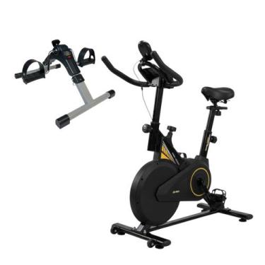 Imagem de Combo Fitness Completo Bicicleta Spinning 16 Níveis Banco Super Soft e