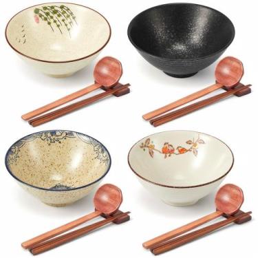 Imagem de Tigelas de Ramen Geiserailie 1,2L Pacote com 4 Unidades Estilo Vintage