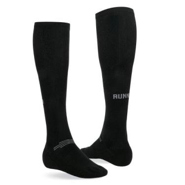 Imagem de Meia Selene Corrida Compressão 3/4 Masculina, Preto, Cinza escuro, 39-