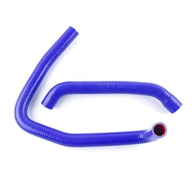 Imagem de LUXERAD Tubo de refrigeração de 3 camadas de 4,5 mm de desempenho de silicone para 06-11 KAWASAKI ZX14R ZX14 Ninja 1400 (azul)
