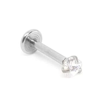 Imagem de Piercing Labret Coração Aço Cirúrgico com Zircônias