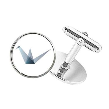 Imagem de DIYthinker Abotoaduras em forma geométrica de guindaste abstrato origami