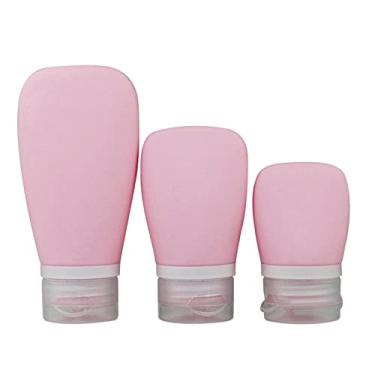 Imagem de Conjunto de garrafas de silicone de 3 peças de leite de limpeza loção cosmética garrafa de armazenamento kit portátil de viagem em casa para viagens de engarrafamento