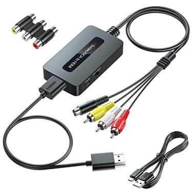 Imagem de Conversor RCA Svideo para HDMI da Sedytetoc com cabo HD (RCA e Svideo integrados), conversor composto AV para HDMI CVBS