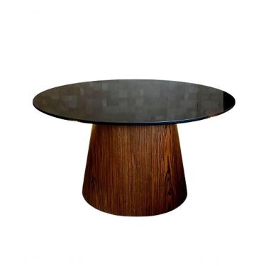 Imagem de Mesa Cone De Centro Oval 70X50cm Tampo Laca Preta Preto