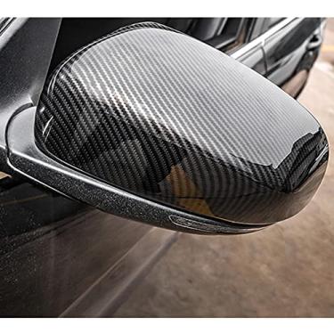 Imagem de FINMOKAL Apto Para Jipe Cherokee Fibra De Carbono Carro Retrovisor Tampa Guarnição Decoração 2014-2020 Preto, Fibra De Carbono