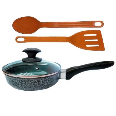 Imagem de Frigideira Preto Craq Antiaderente Cerâmica Talher 05 CB24cm