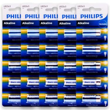 Imagem de 25 Pilhas Baterias Philips 23A 12V A23 Alcalina 5 Cartelas