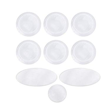 Imagem de 9 peças/conjunto de botões de chave de saxofone embutidos, botão de dedo de concha de abalone branco para substituição de saxofone tenor alto saxofone tenor substituição