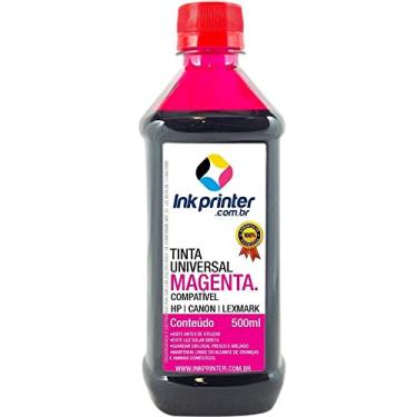 Imagem de Tinta Inkprinter Universal Magenta para Recarga de Cartucho Hp, Lexmark, Canon, Brother (500ml)