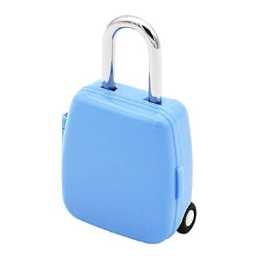 Imagem de Generic Cadeado com combinação sem chave digital design oculto reiniciável 3 armário digital cerca para portão externo, azul