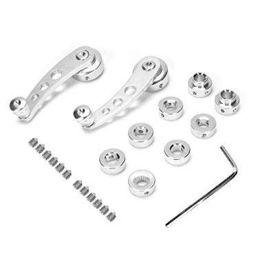 Imagem de Elevador de manivela de janela de carro, kit de manivela de manivela de liga de alumínio CNC prata 3 polegadas para acessórios automáticos