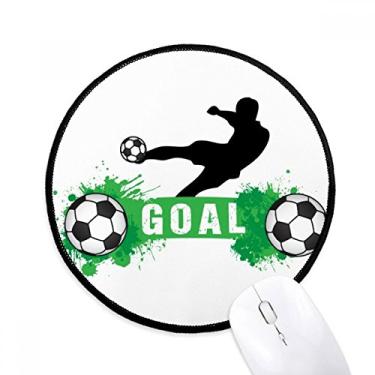 Imagem de DIYthinker Penalty Kick Futebol Futebol Esportes Texto Mouse Pad Desktop Escritório Tapete Redondo para Computador